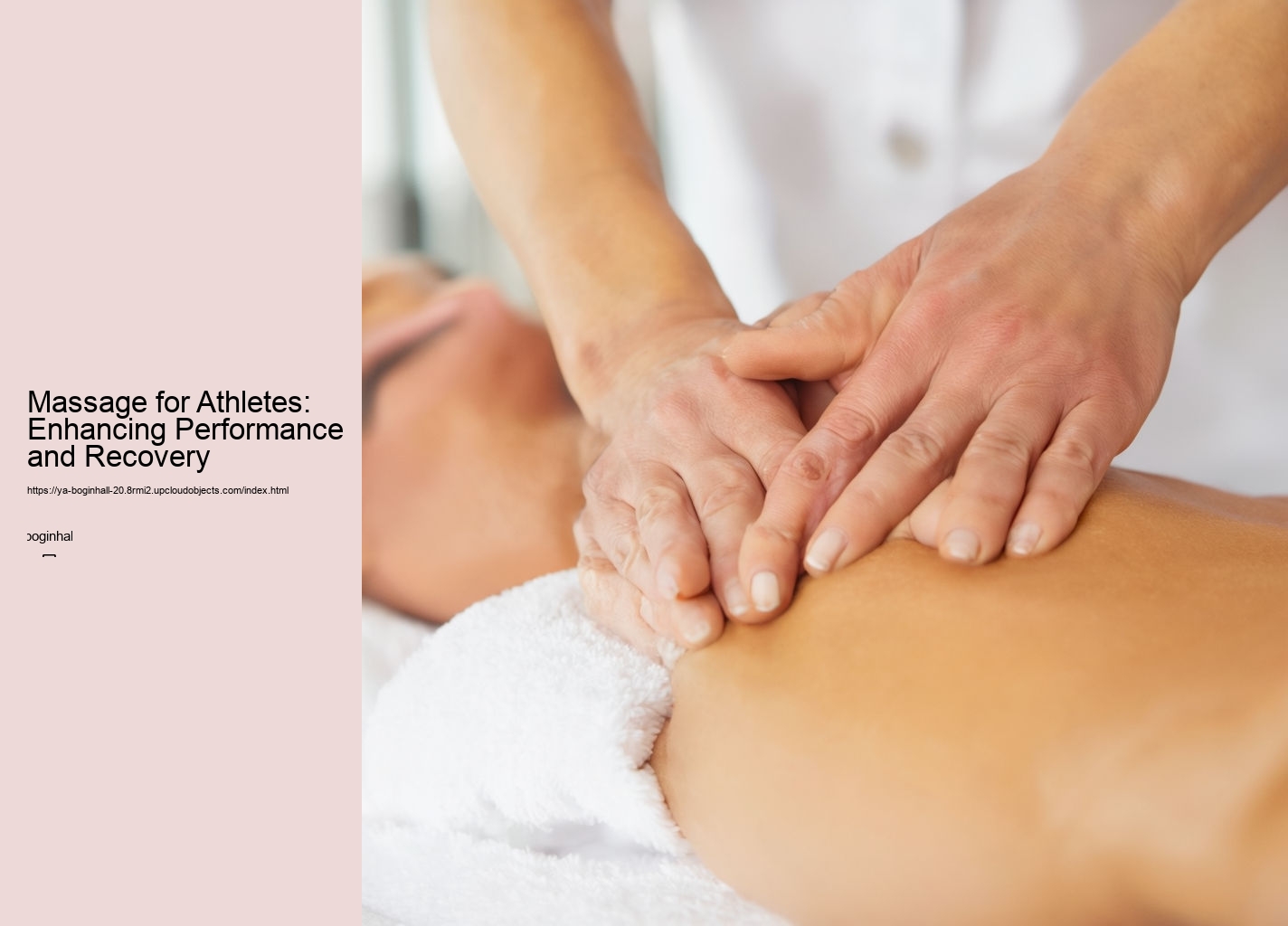 Massage for Athletes: Enhancing Performance and Recovery