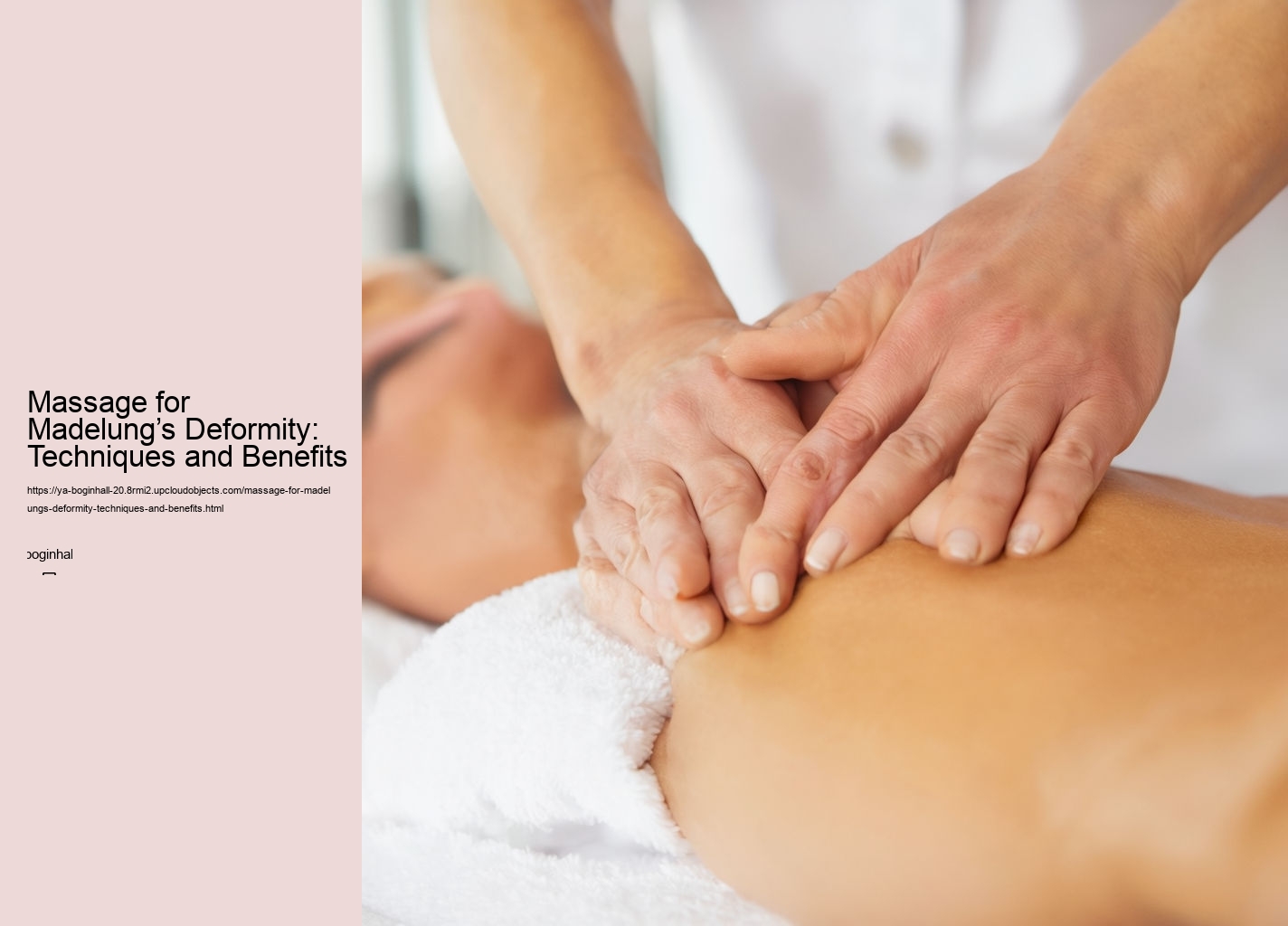 Massage for Madelung’s Deformity: Techniques and Benefits